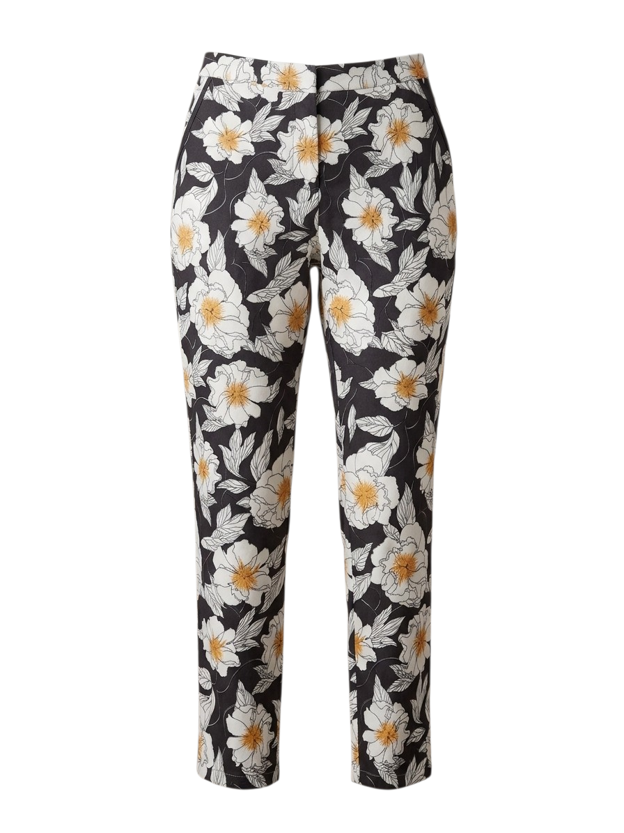 Pantalon Cigarette à Imprimé floral graphique - Loretta Lizzio
