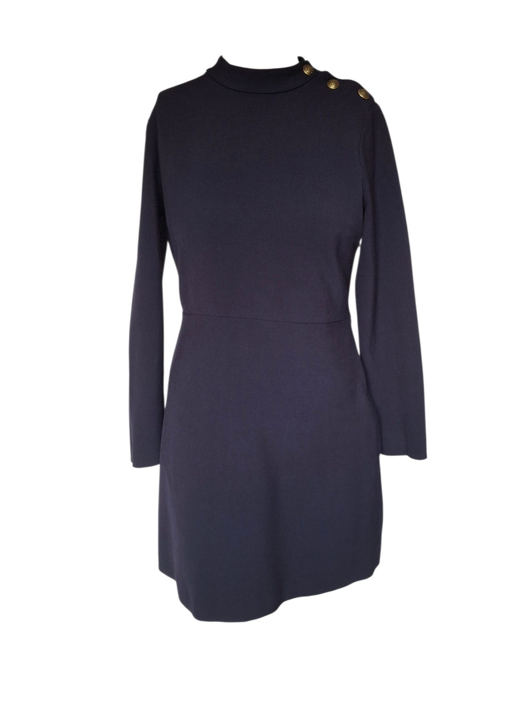 Robe courte structurée à boutons dorés – Élégance marine - Zara