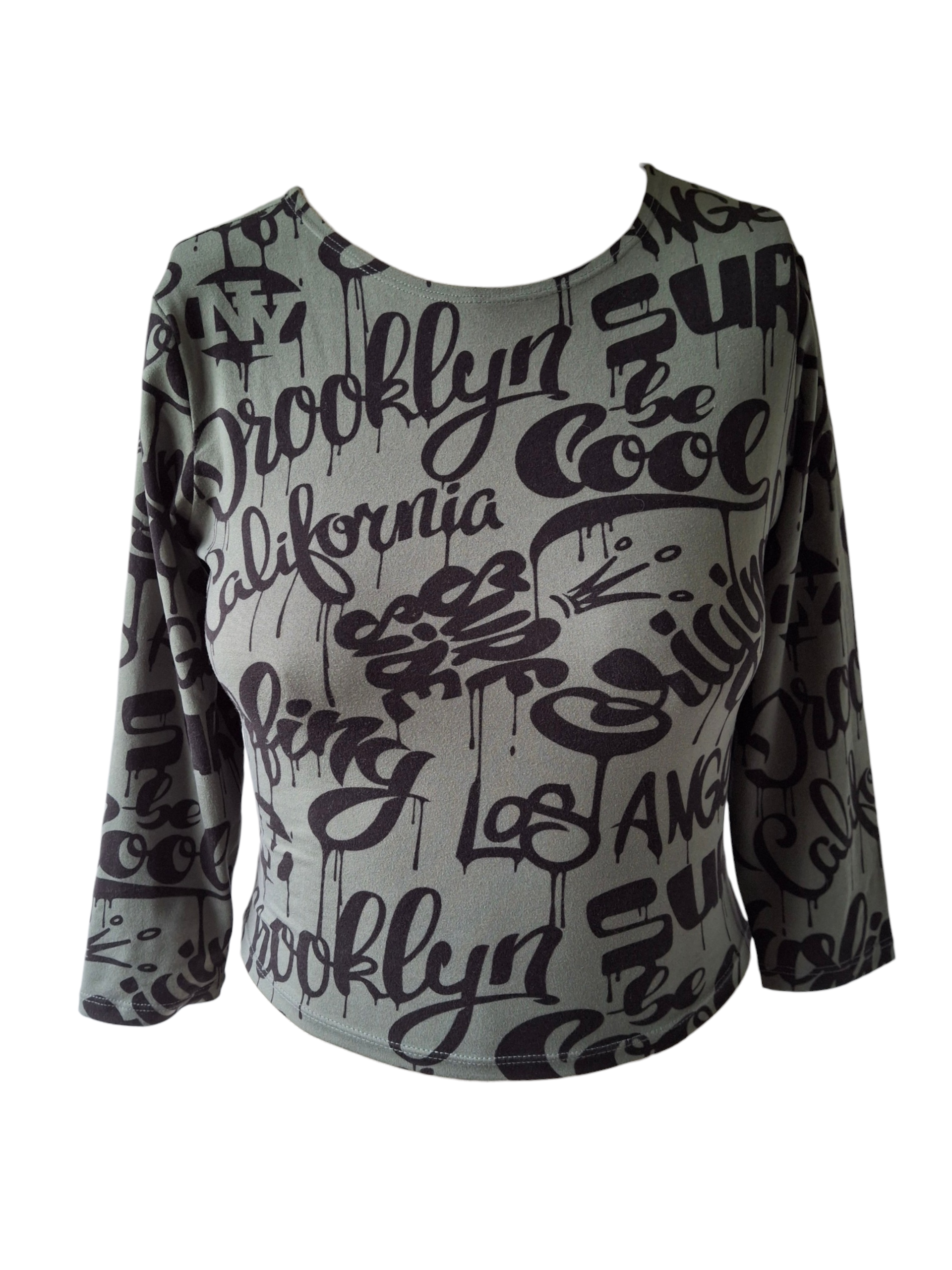T-shirt à manches 3/4 avec découpe dorsale "Urban Graffiti" - Popular Basic
