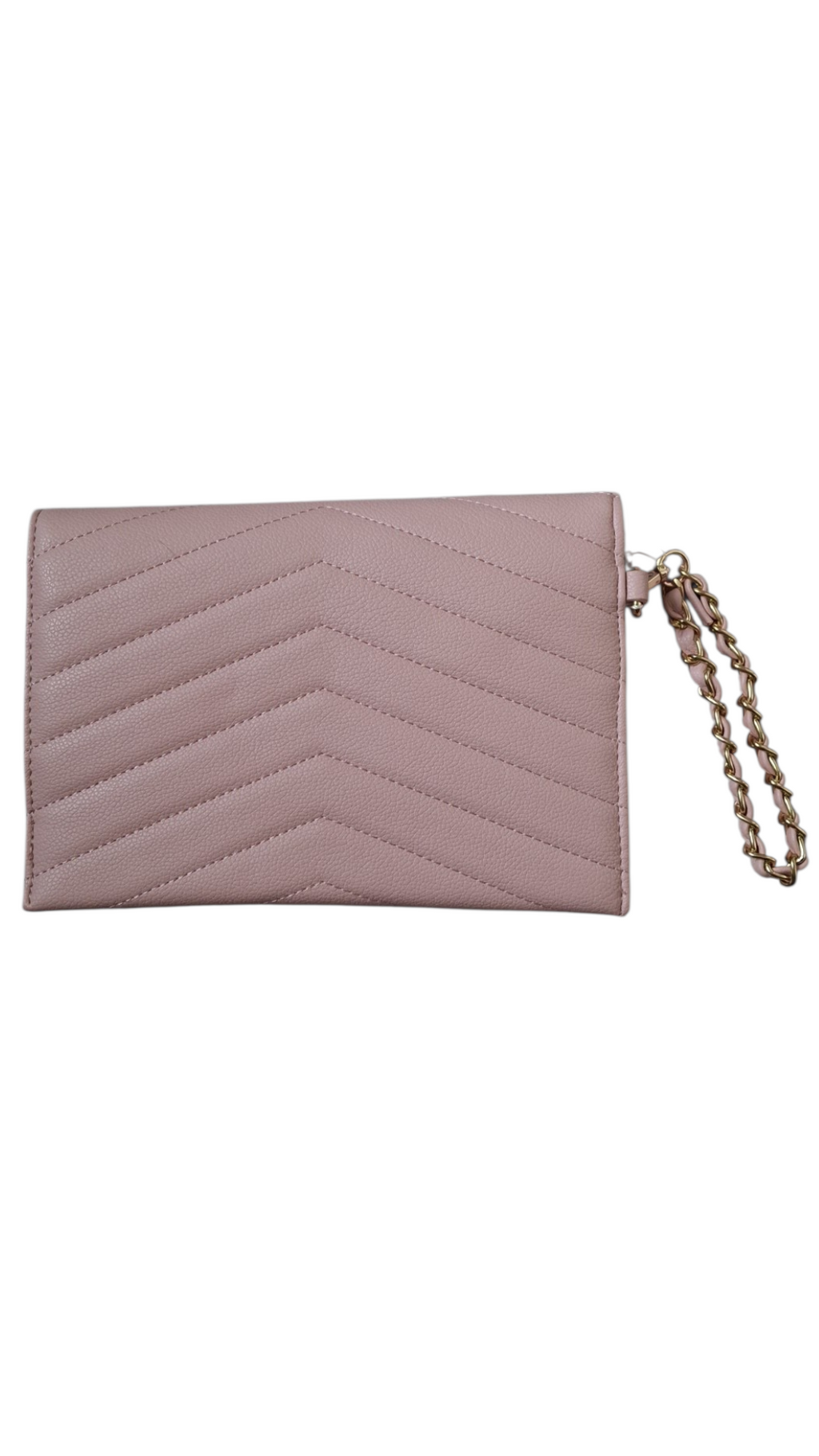 Pochette enveloppe matelassée à dragonne chaîne – Rose Poudré - Abbott Lyon