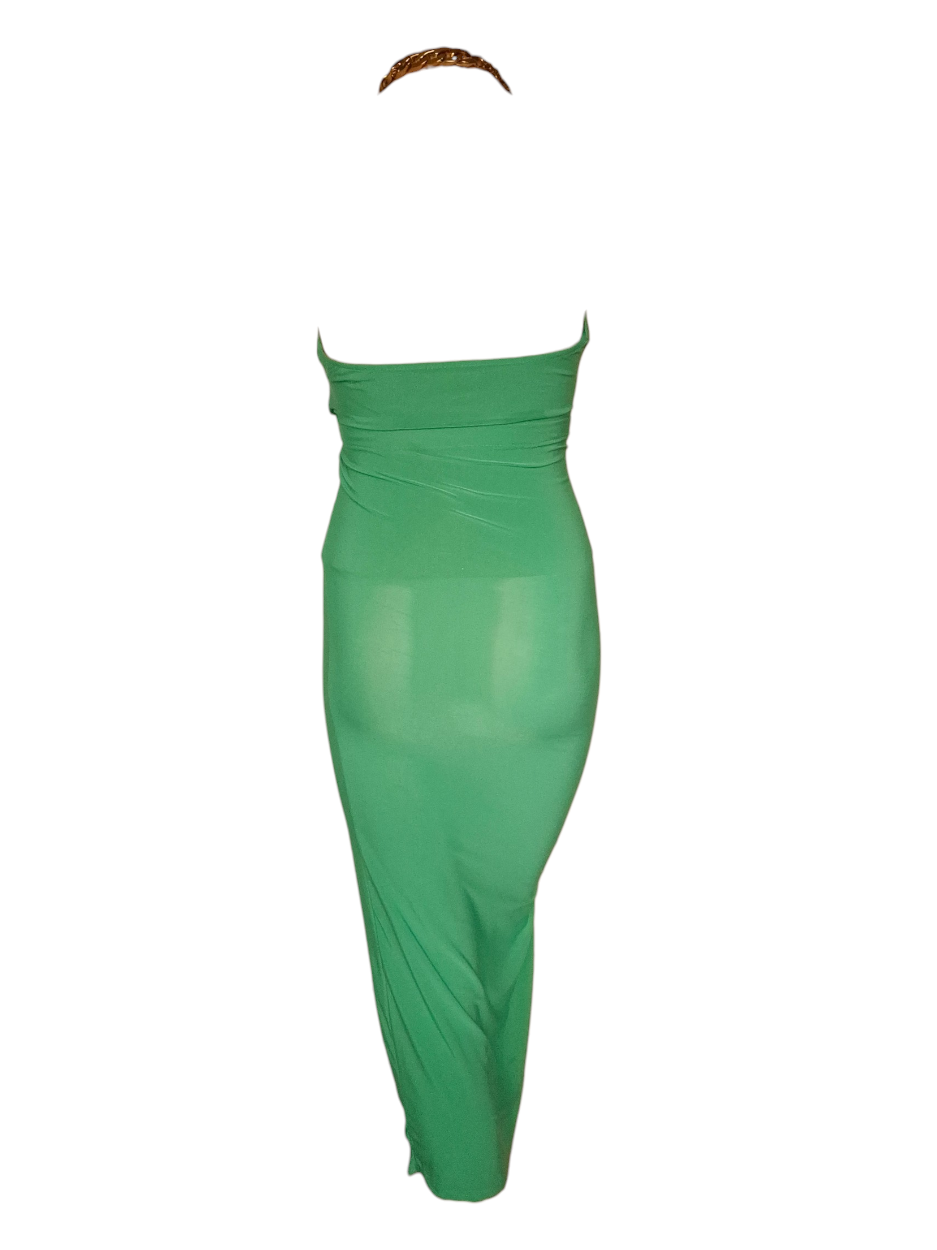 Robe de soirée midi à découpe et fronces ajustables