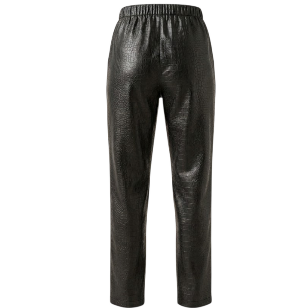Pantalon effet croco noir – Taille haute & Fentes chevilles - Eight Paris