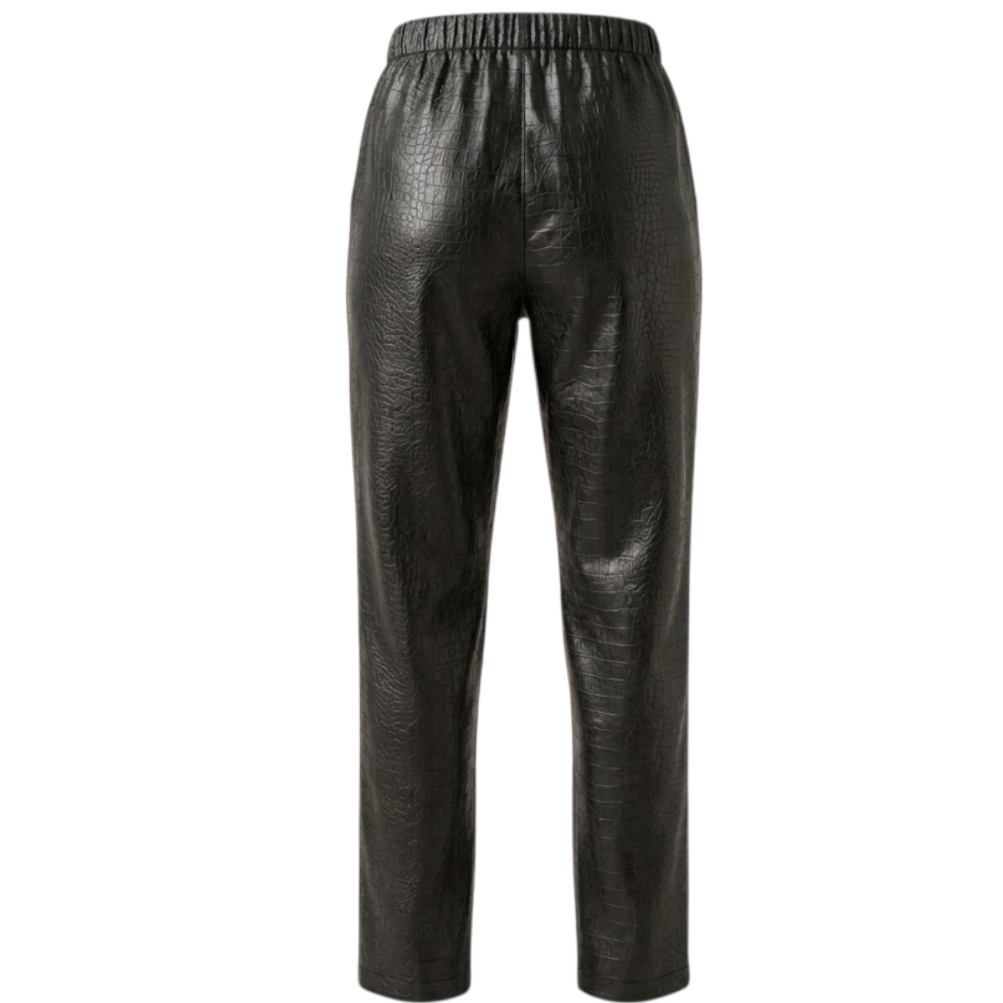 Pantalon effet croco noir – Taille haute & Fentes chevilles - Eight Paris