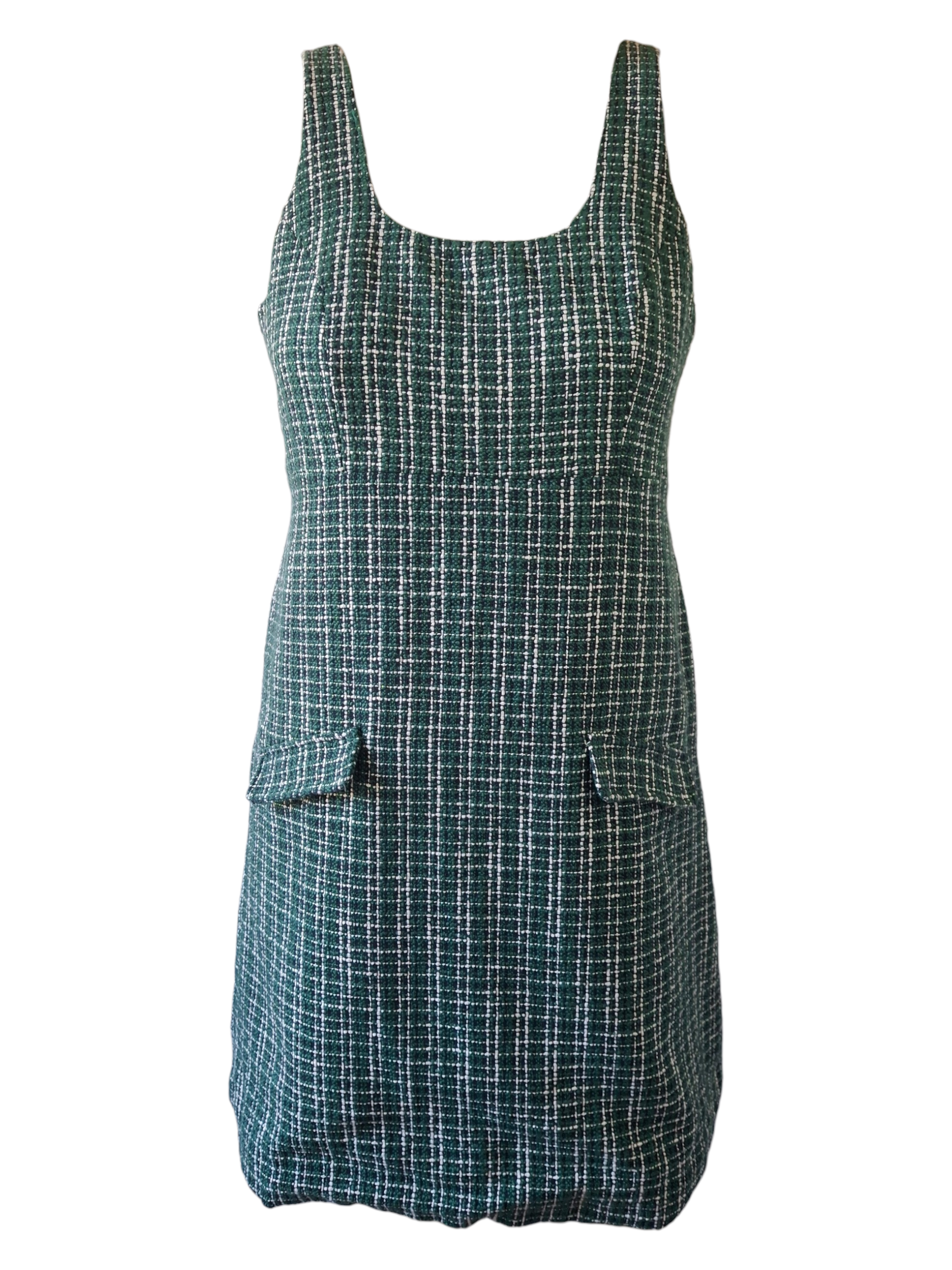 Robe Chasuble effet Tweed – Vert Émeraude et Blanc - Gémo