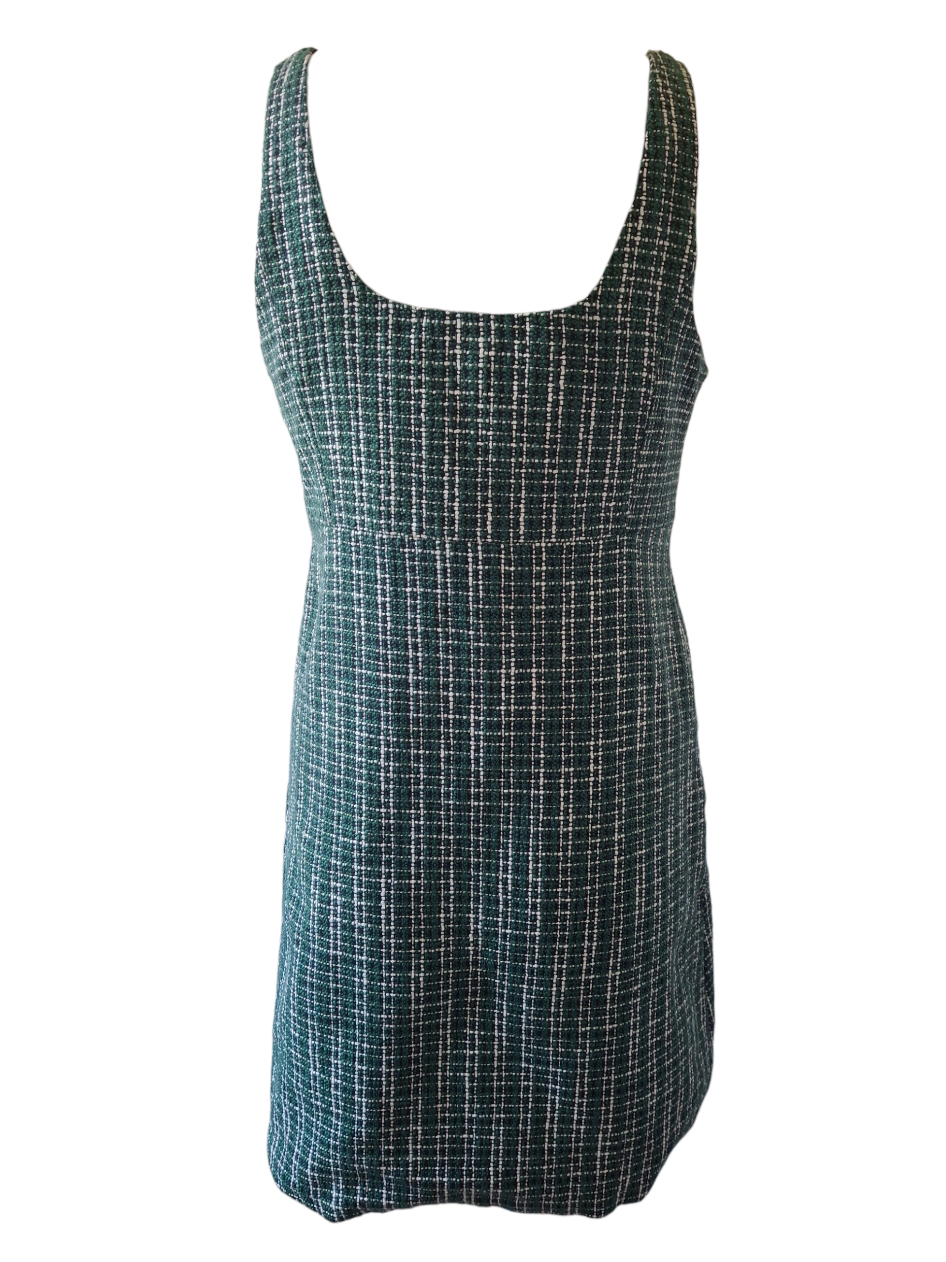 Robe Chasuble effet Tweed – Vert Émeraude et Blanc - Gémo