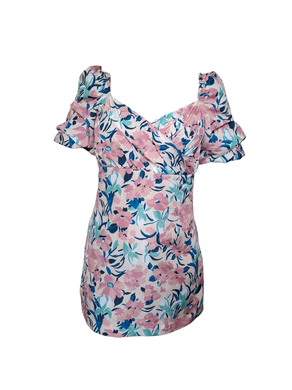 Robe courte fleurie à manches bouffantes - Éclat printanier - Zara