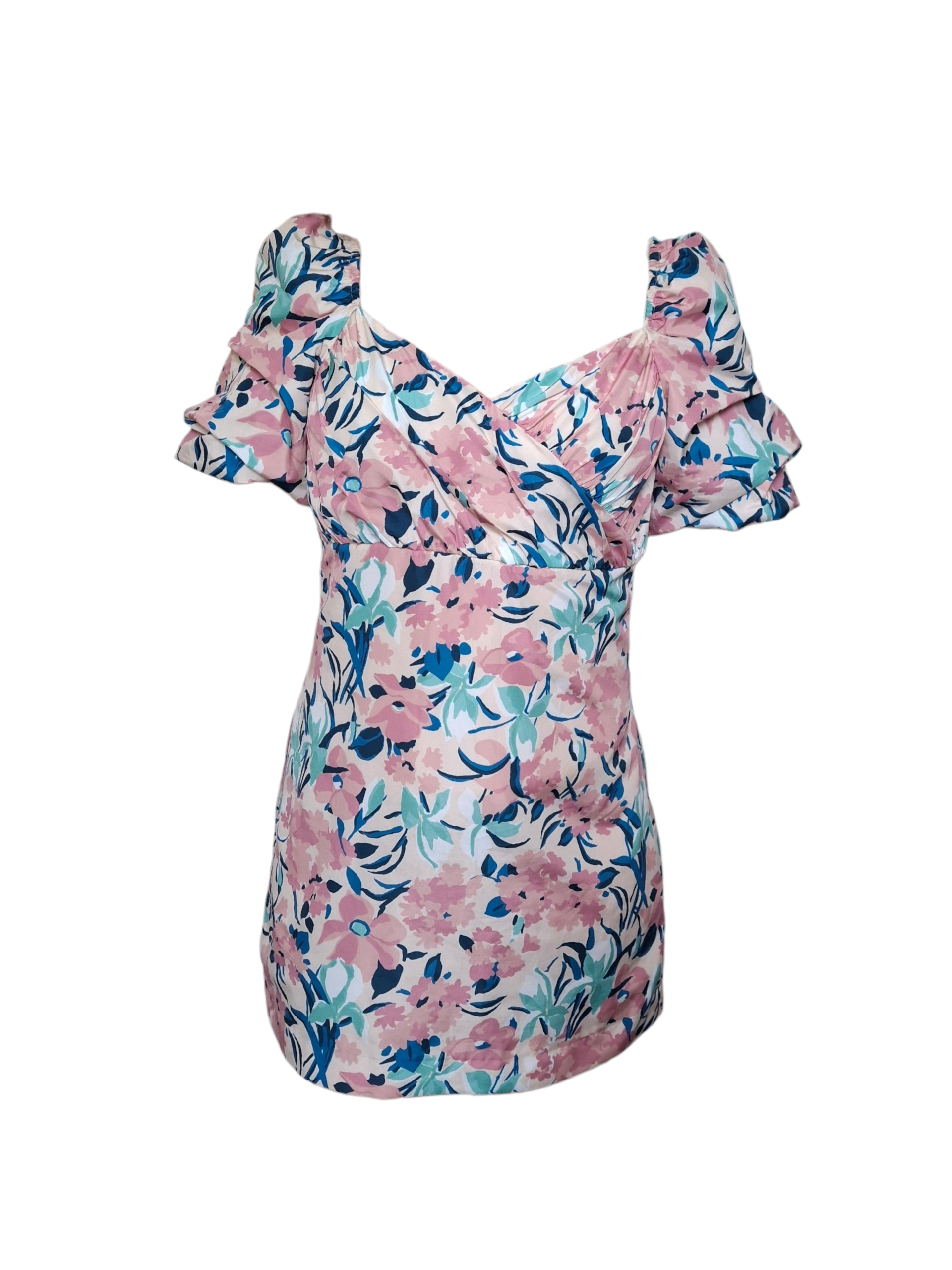Robe courte fleurie à manches bouffantes - Éclat printanier - Zara