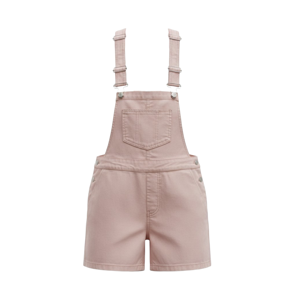 Salopette courte en Coton rose poudré - Denim & Co