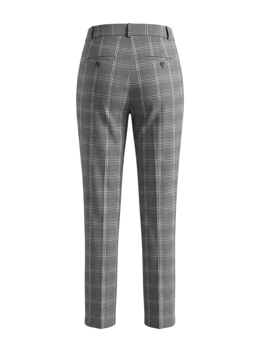 Pantalon cigarette gris à carreaux Prince de Galles – L'Élégance structurée - Stradivarius