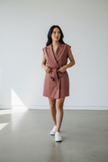 Robe blazer sans manches 2-en-1 – Vieux rose - Kooiook