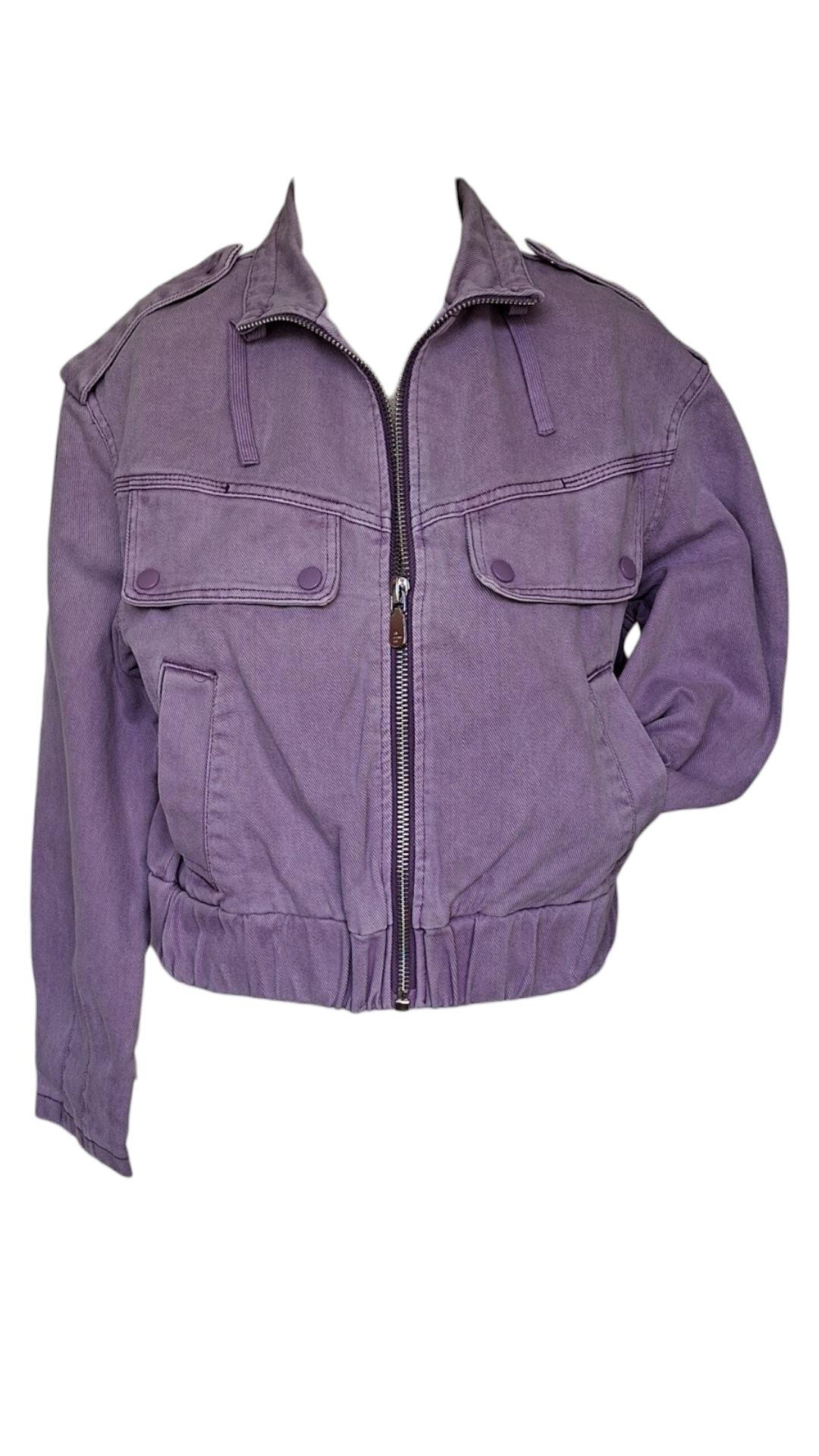 Veste bomber en denim mauve délavé – Style cargo & urbain - Pimkie