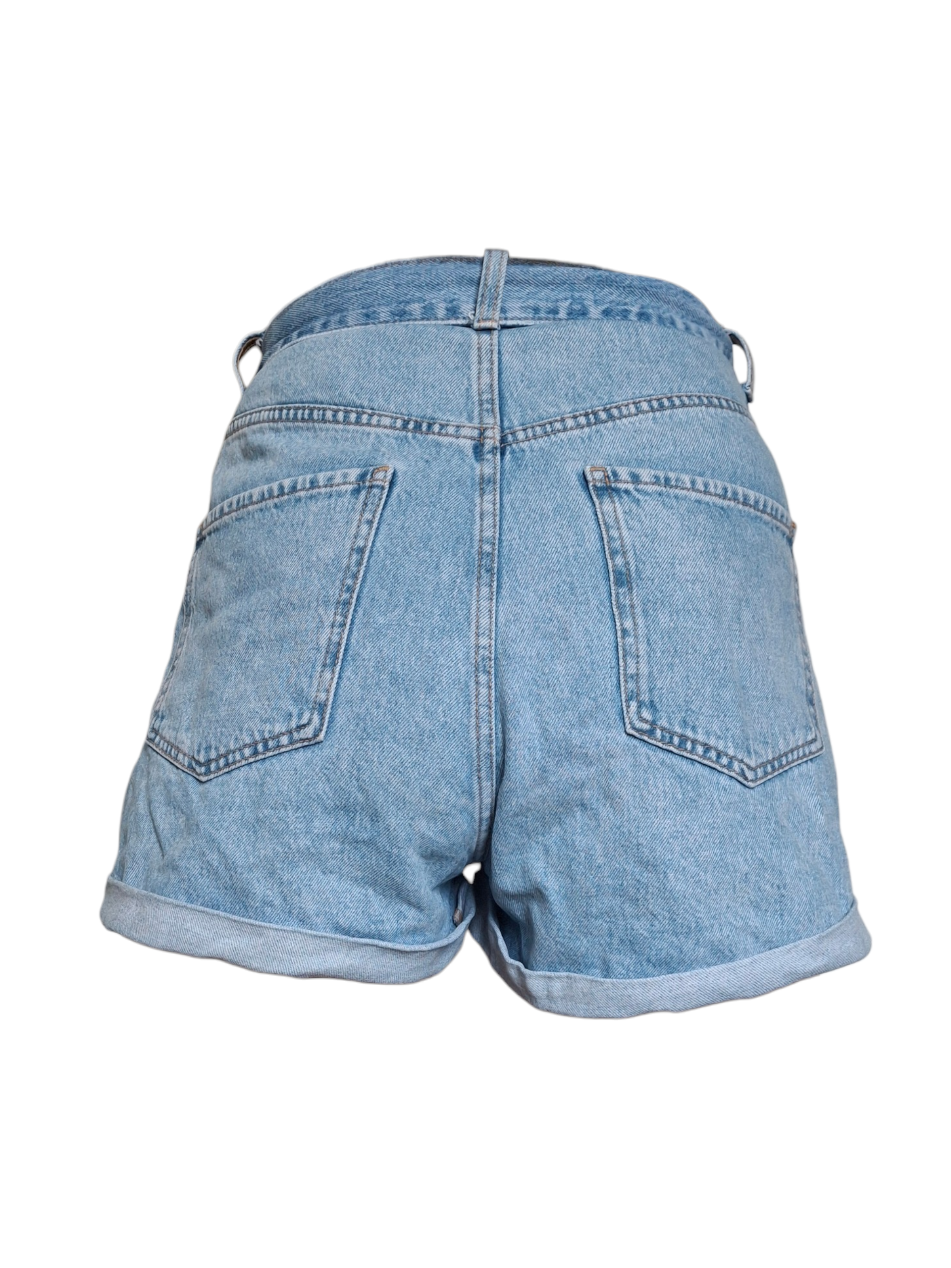 Short noué en jean taille haute - Zara