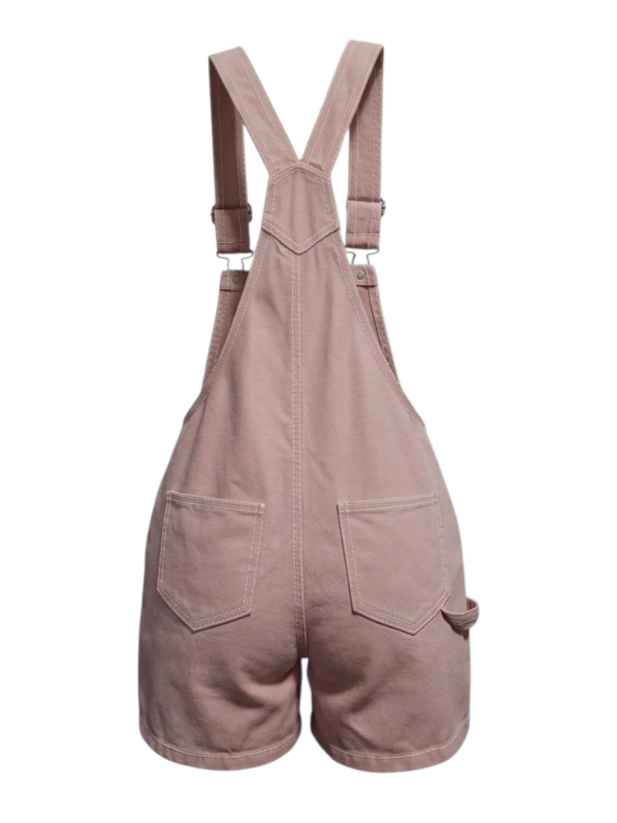 Salopette courte en Coton rose poudré - Denim & Co