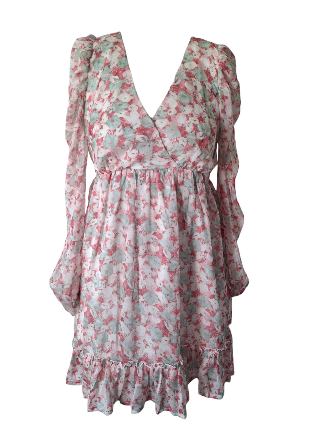 Robe courte fleurie à manches bouffantes – Esprit romantique - Lilie Rose