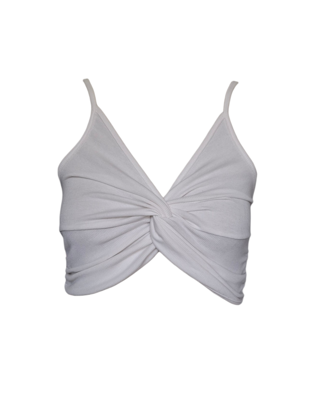 Crop top blanc torsadé – L'essentiel chic & estival