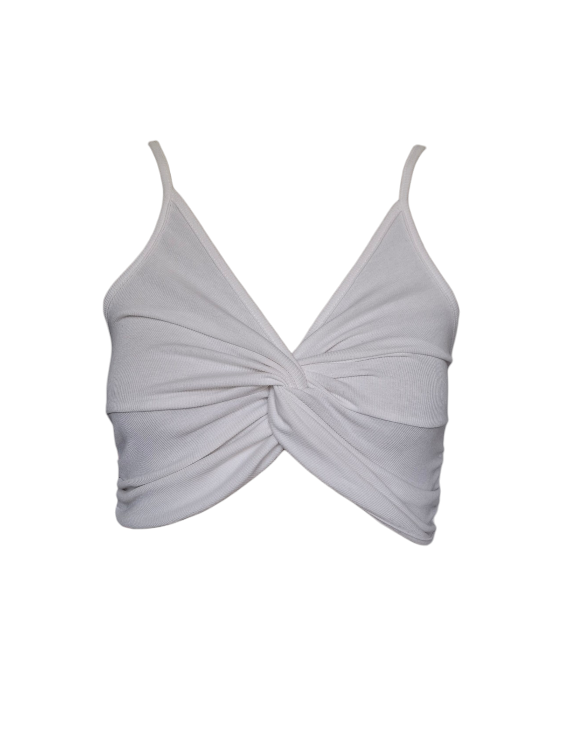 Crop top blanc torsadé – L'essentiel chic & estival