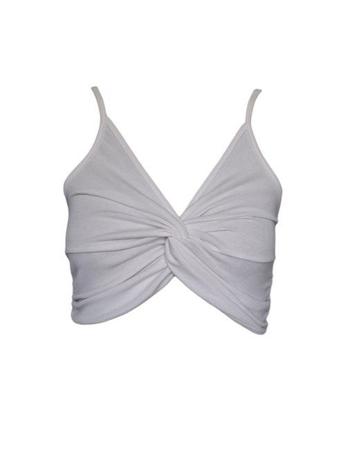 Crop top blanc torsadé – L'essentiel chic & estival