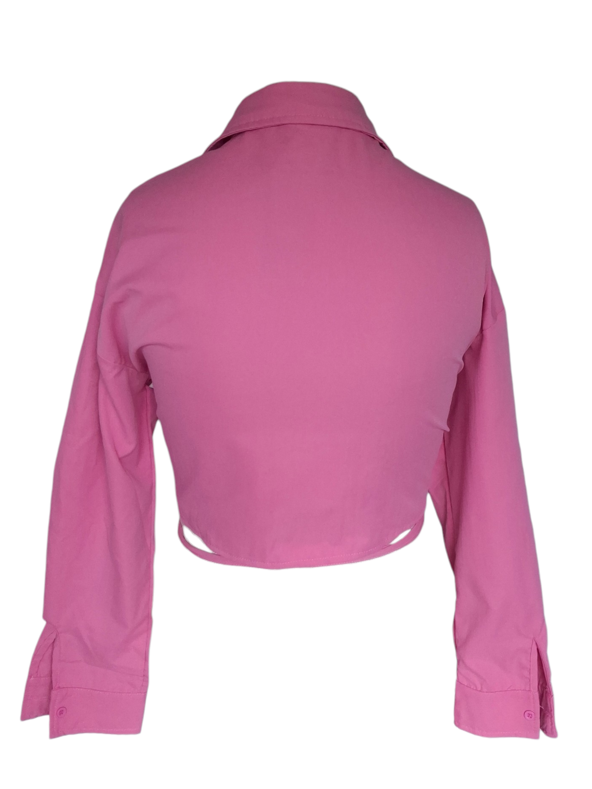 Blouse cache-cœur à nouer – Rose éclatant - Amy & Clo