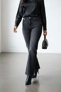 Jean wide leg taille haute - Noir Délavé - Primark