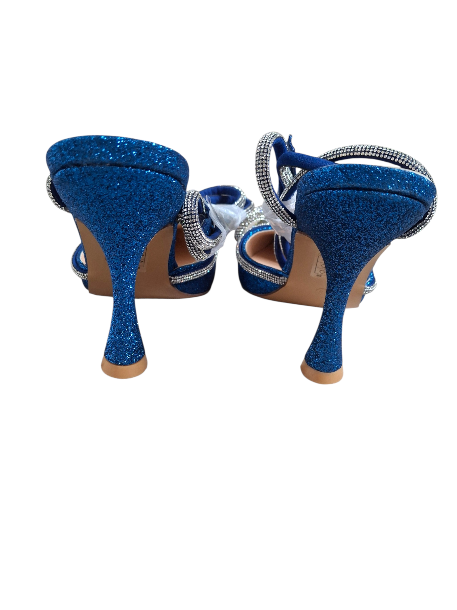 Escarpins à bride bijou – Bleu pailleté - Stephan