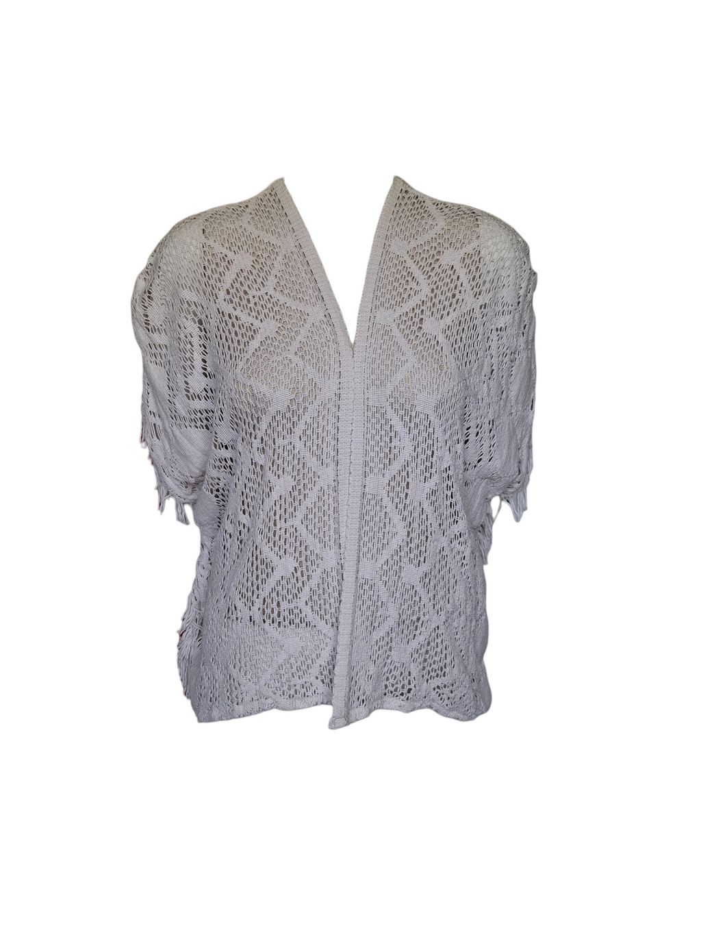 Gilet en maille ajourée à motifs géométriques – Élégance bohème - Stradivarius