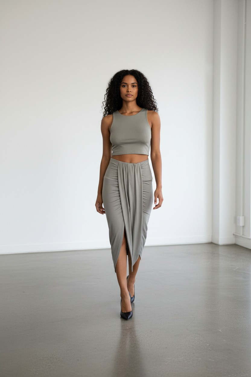 Ensemble iconique  : Minimalisme sculpté & Drapé signature - Lely Wood