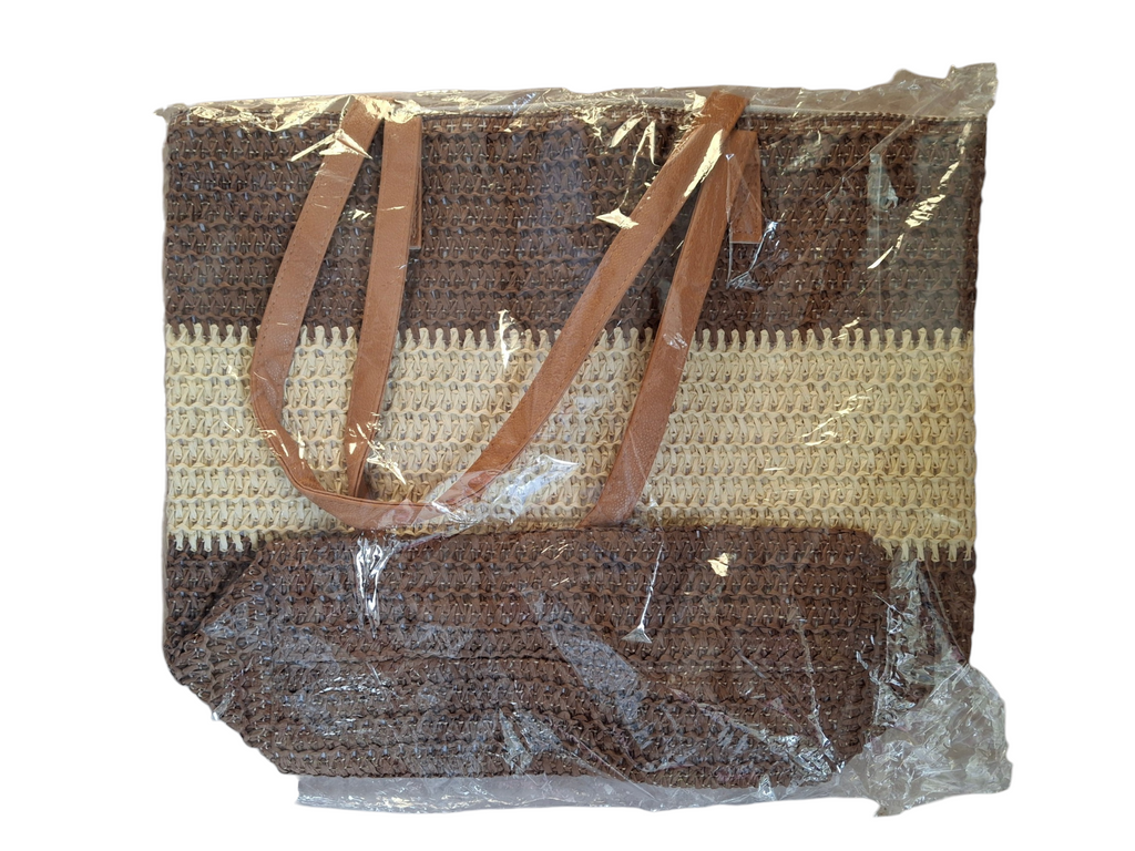 Sac de plage en paille tressée – Chic & Bohème