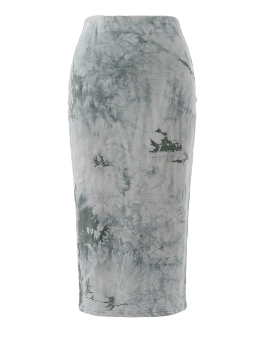 Jupe midi cintrée - Motif tie-dye minéral - Van Der Rock