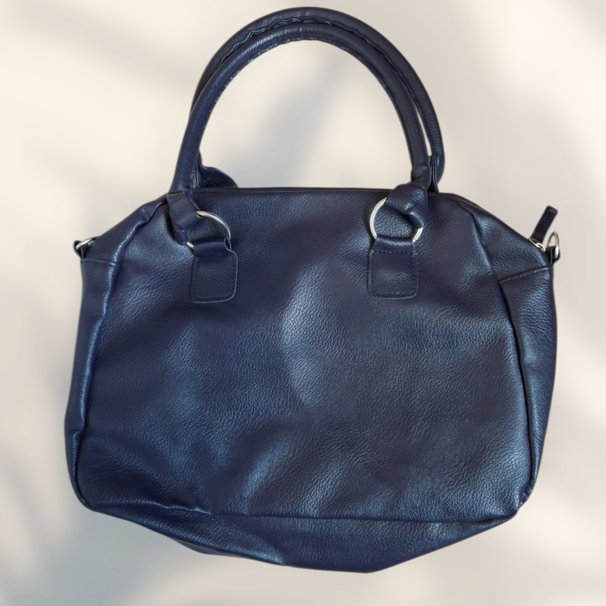 Sac à main en similicuir marine - Texture grainée -  Carla Faustini