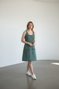Robe Chasuble effet Tweed – Vert Émeraude et Blanc - Gémo