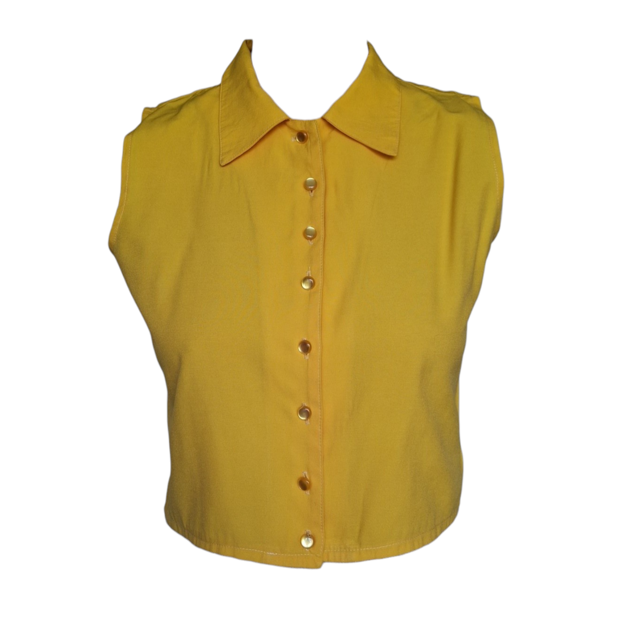 Top sans manches boutonné - jaune safran - Caraco