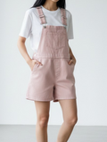 Salopette courte en Coton rose poudré - Denim & Co