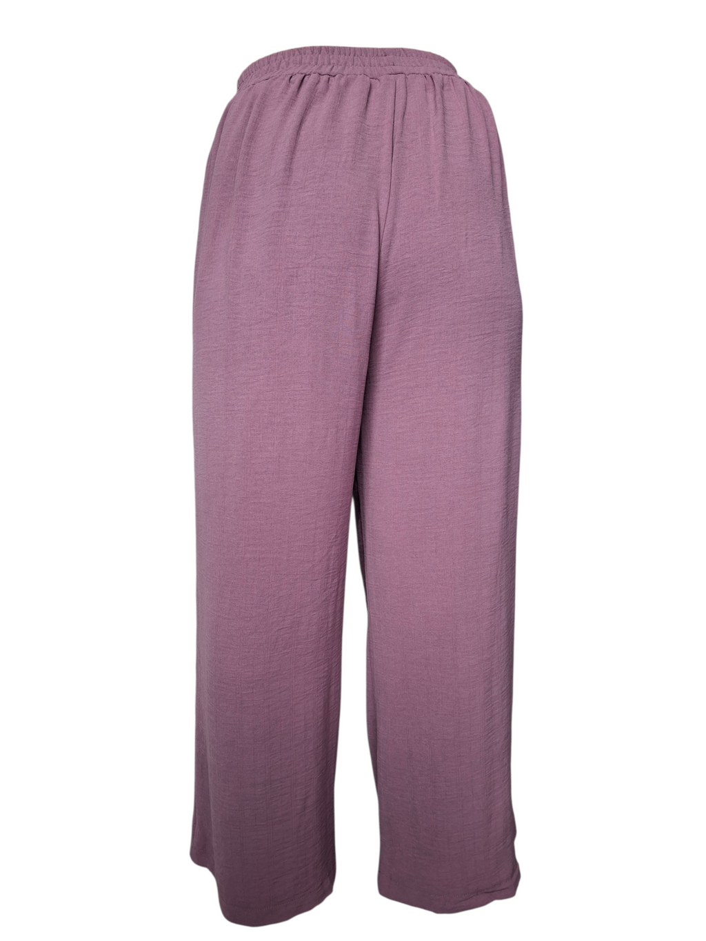 Pantalon large effet mousseline gauffrée – mauve poudré - Dazy