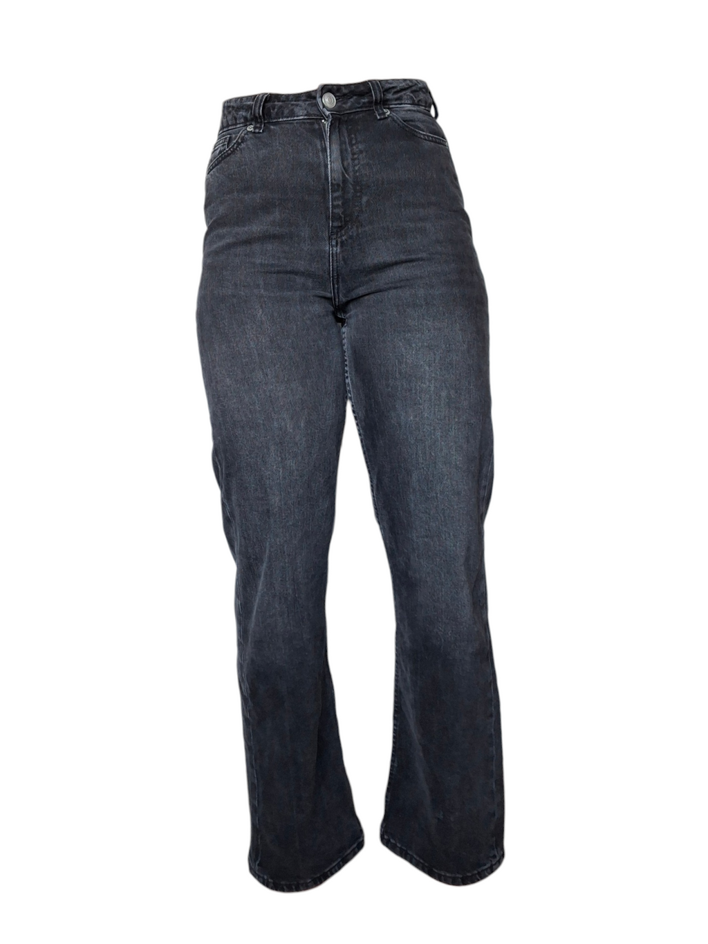 Jean wide leg taille haute - Noir Délavé - Primark