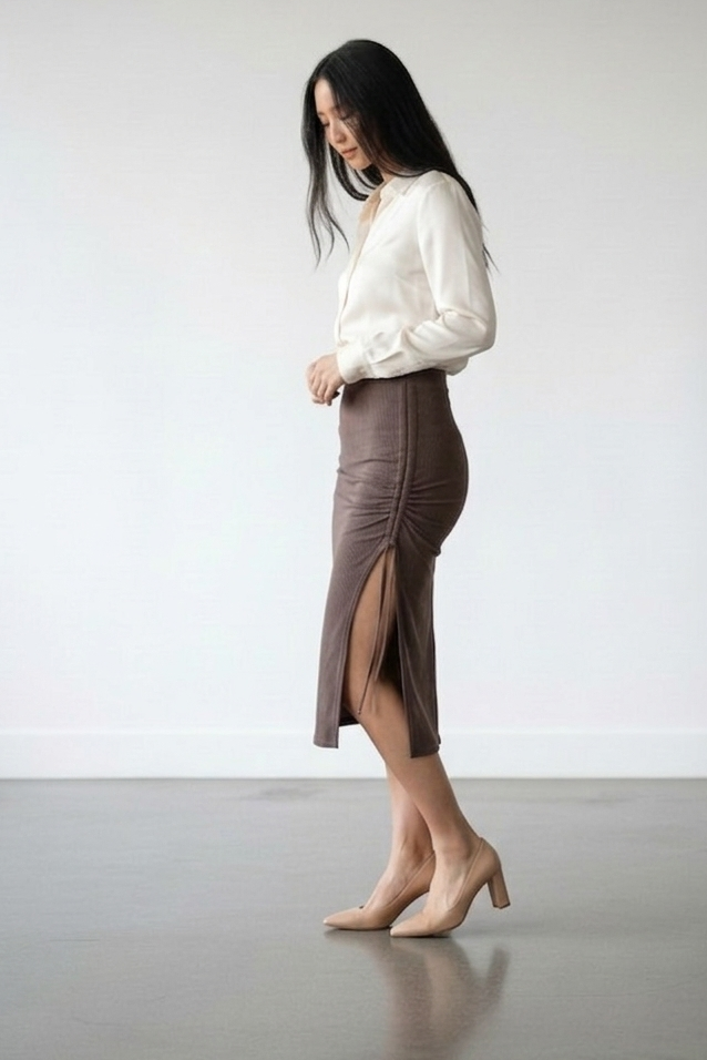 Jupe sculptante avec fente latérale et liens - Eight Paris