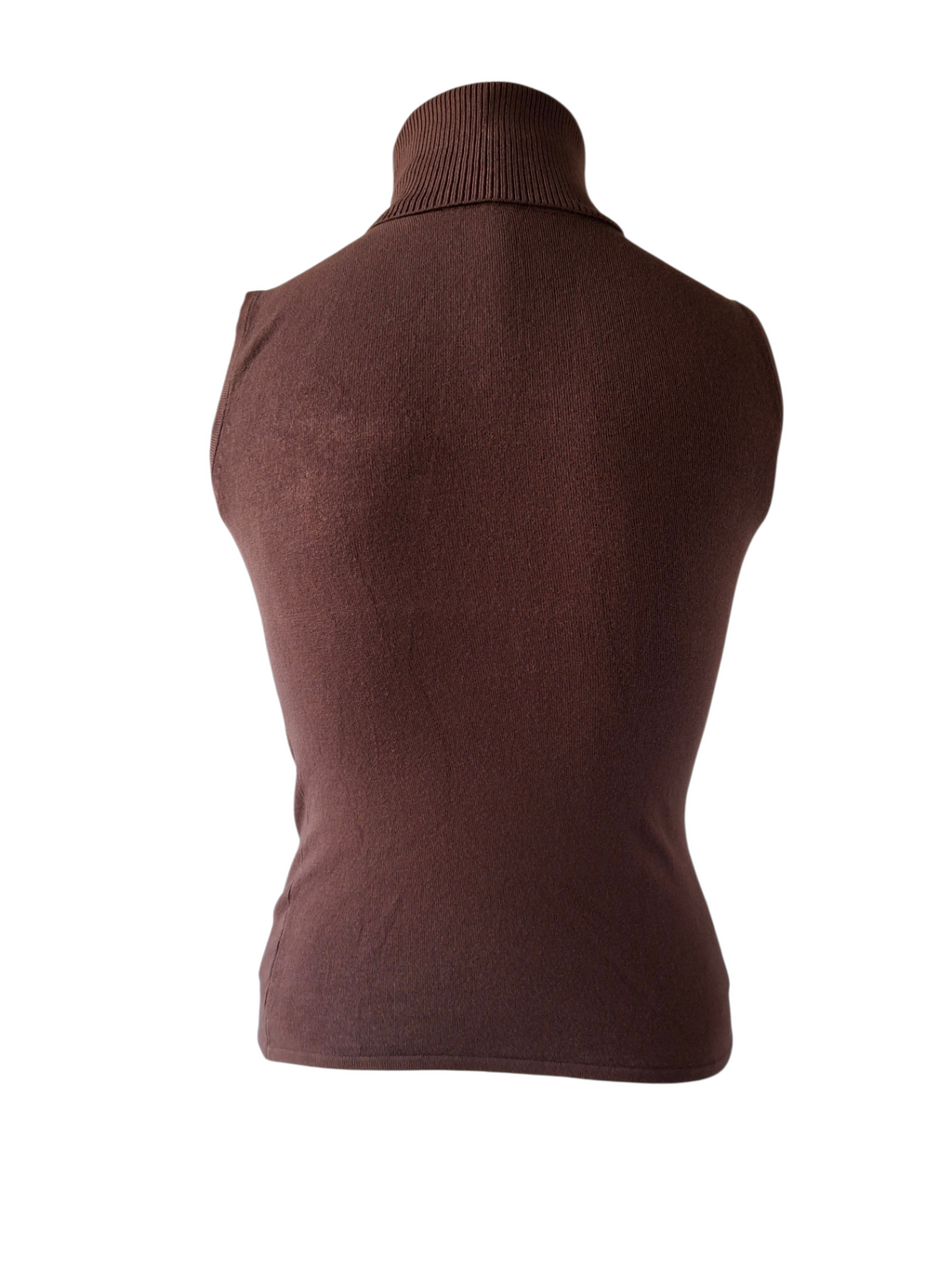 Haut sans manches à col montant – Chocolat intense - New Look