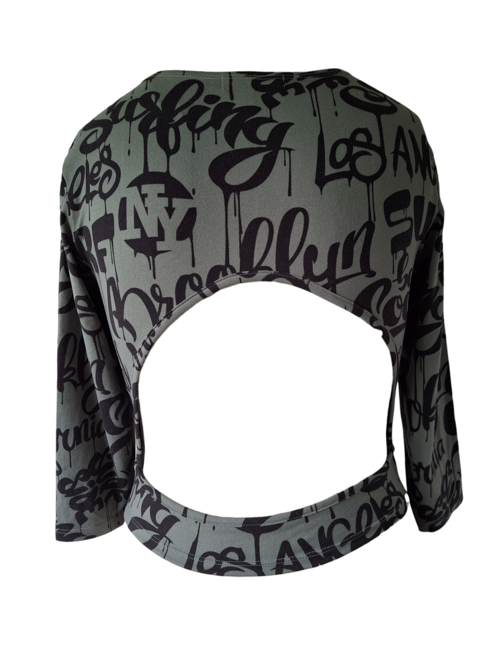 T-shirt à manches 3/4 avec découpe dorsale "Urban Graffiti" - Popular Basic