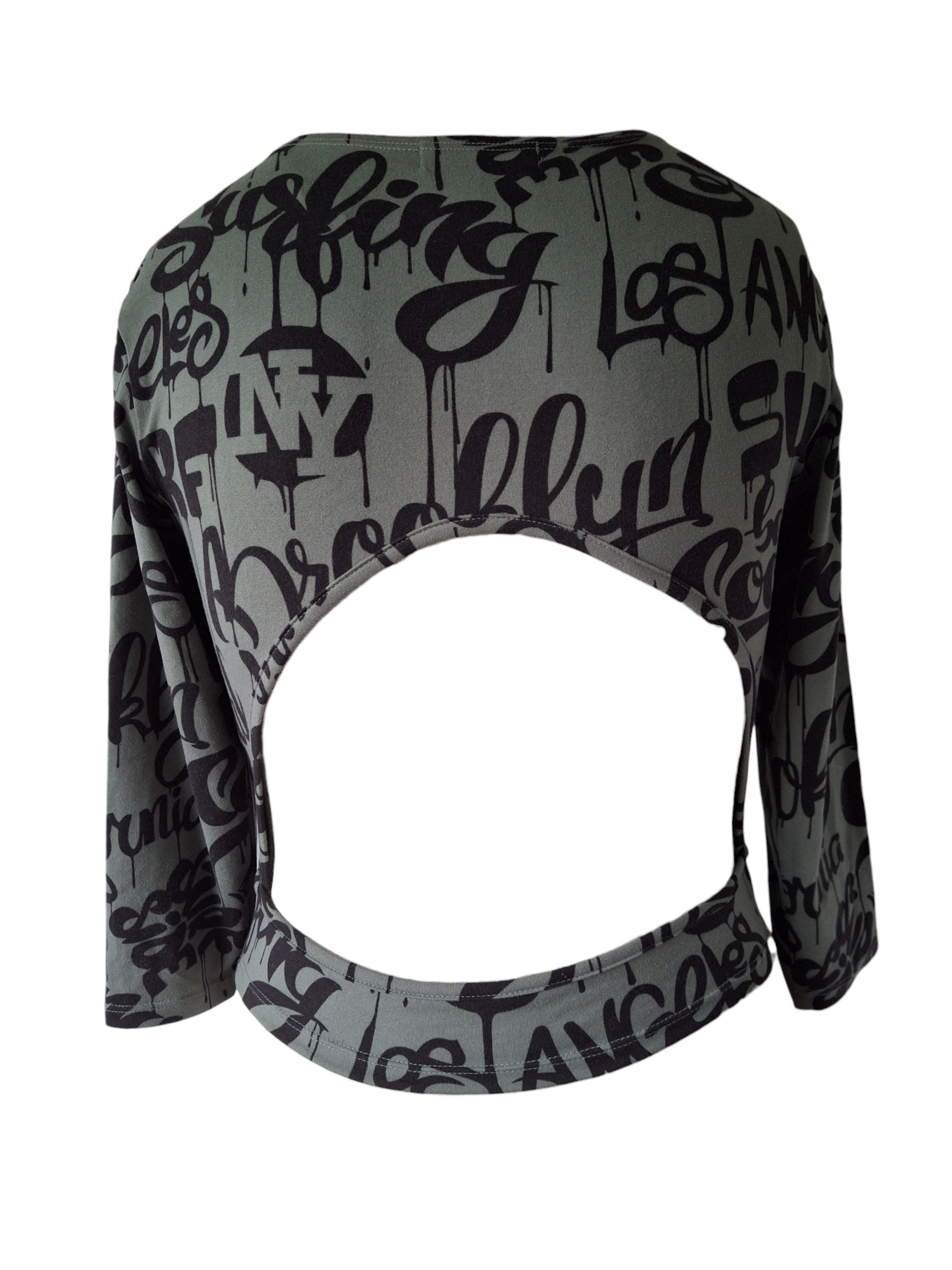 T-shirt à manches 3/4 avec découpe dorsale "Urban Graffiti" - Popular Basic