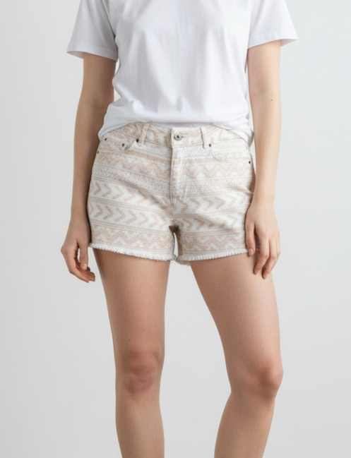 Short à motif ethnique et bords effilochés - Etam