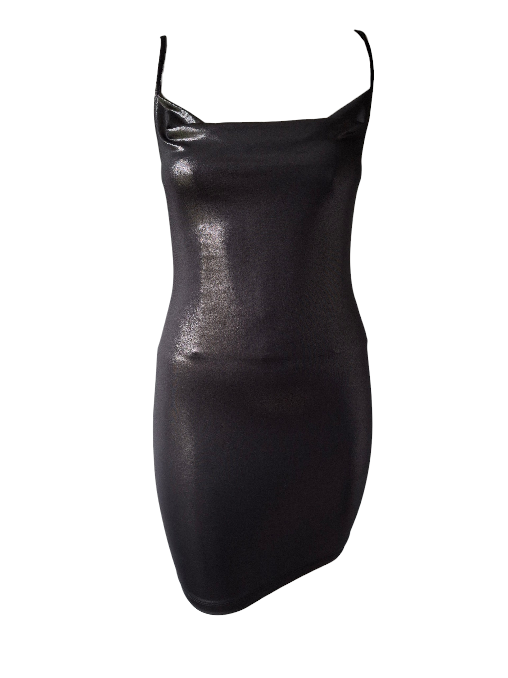 Petite Robe Noire Irisée – Coupe Fourreau & Col Bénitier - NA-KD