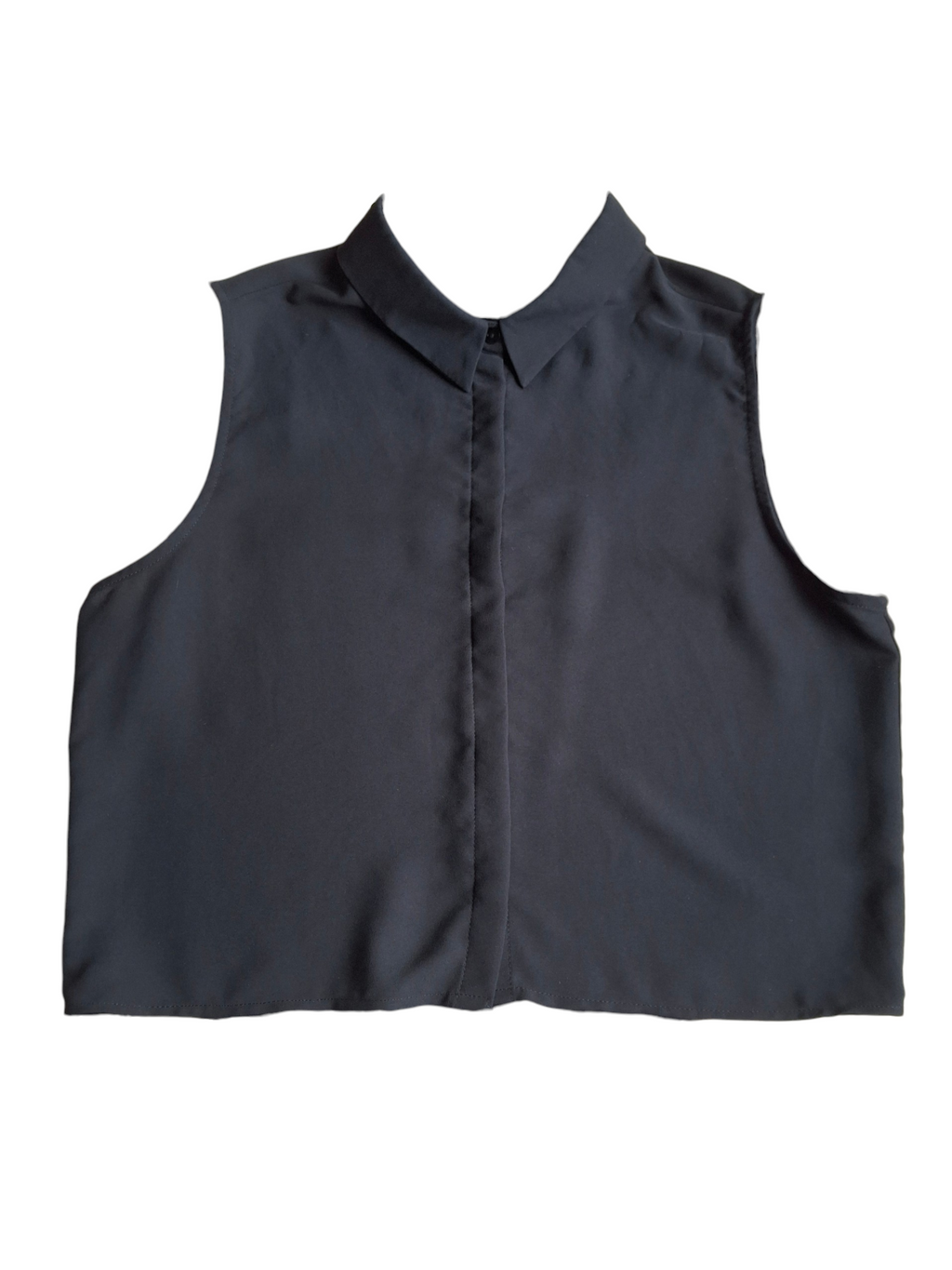 Chemise courte sans manches à col classique - Noir intemporel - New Collection