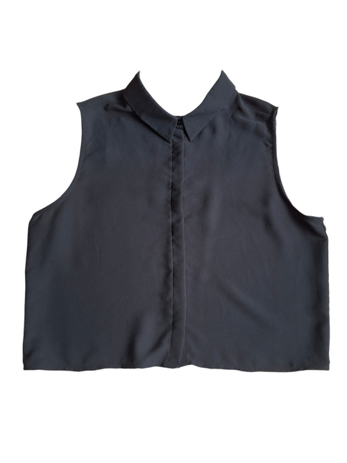 Chemise courte sans manches à col classique - Noir intemporel - New Collection