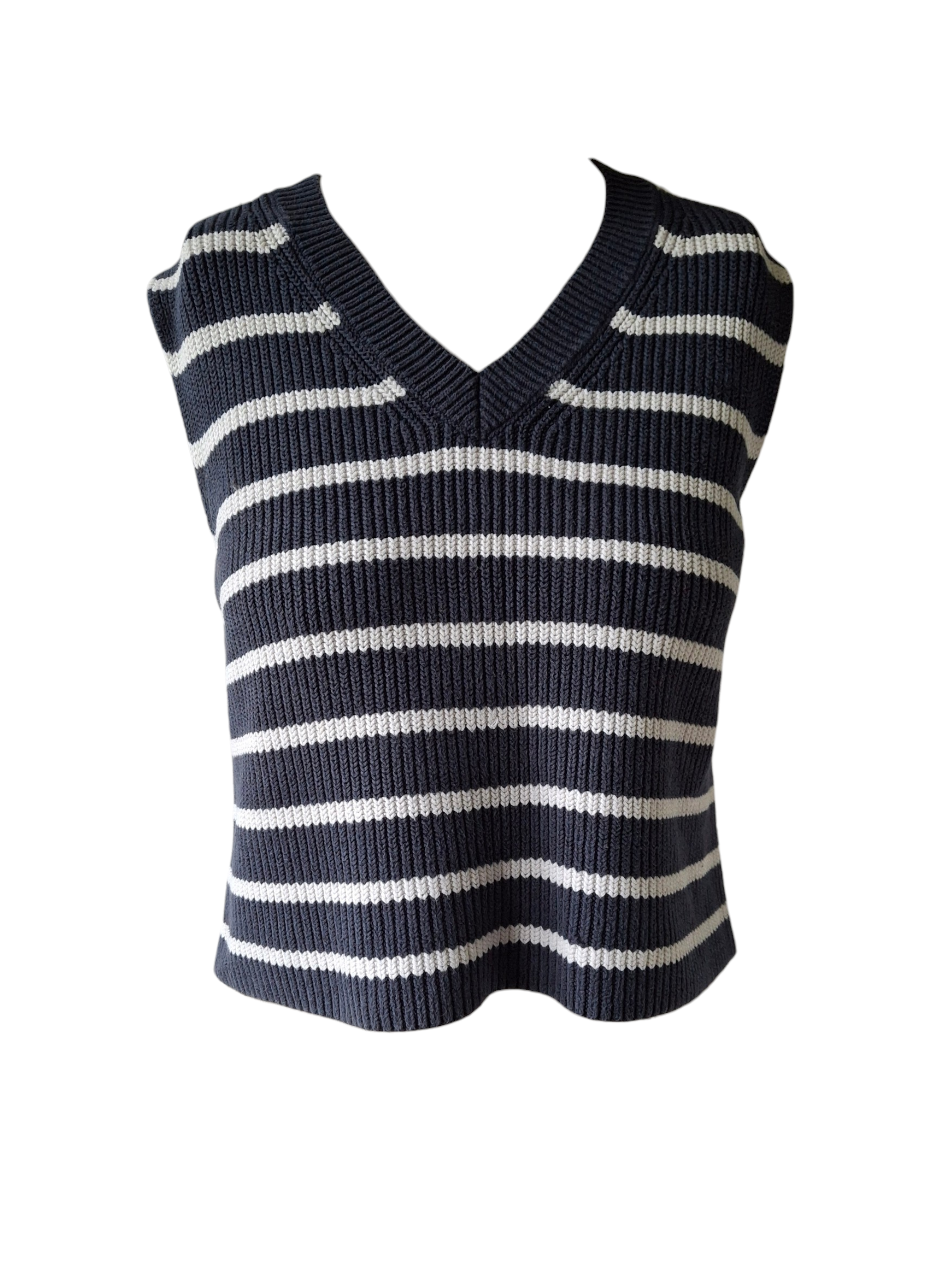 Pull sans manches en maille rayée – Style vintage & tendance - Zara
